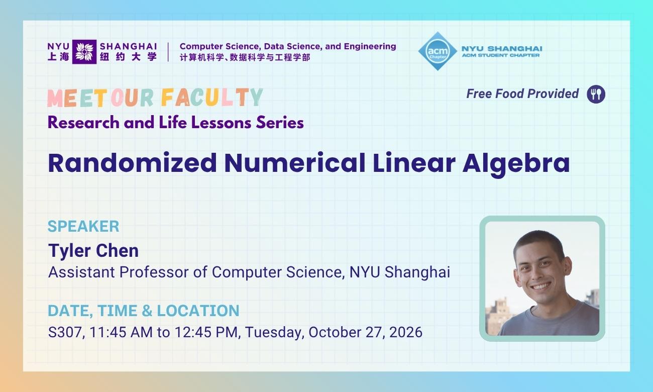 Meet Our Faculty: Tyler Chen | Randomized Numerical Linear Algebra